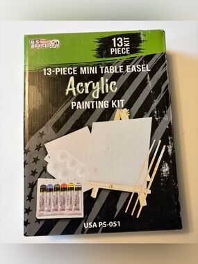 13-Piece Mini Table Easel Acrylic Painting Kit